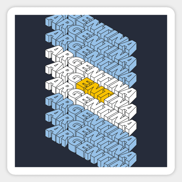 Geometric Argentina type flag Sticker by stu-dio-art